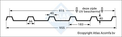 Polyester profielplaat 183/40 SAB40