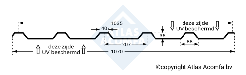Polycarbonaat profielplaat 207/35