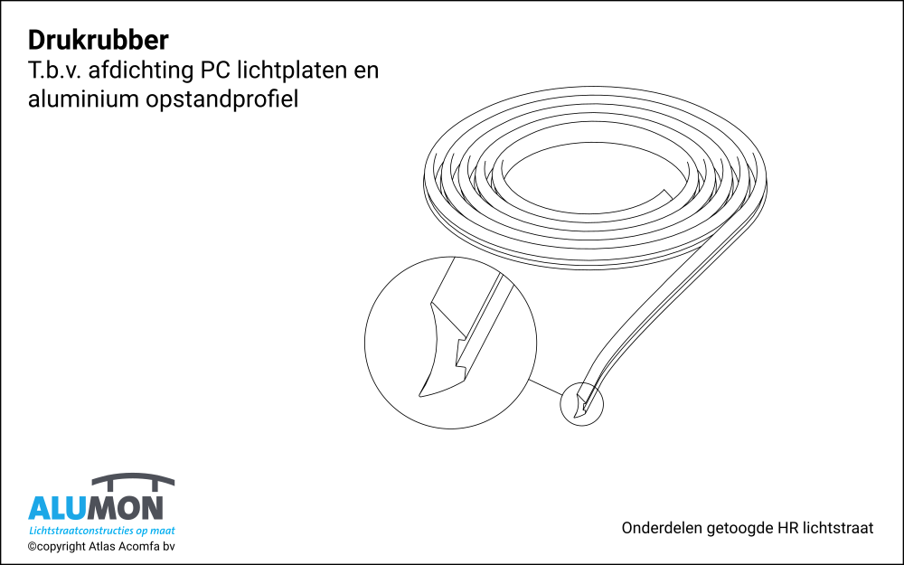 Alumon HR lichtstraat drukrubber