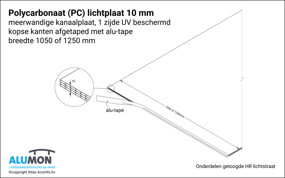 Alumon HR lichtstraat kanaalplaat