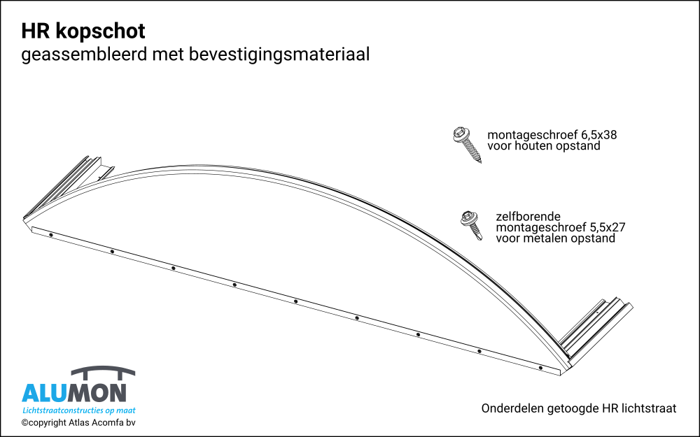 Alumon HR lichtstraat kopschot