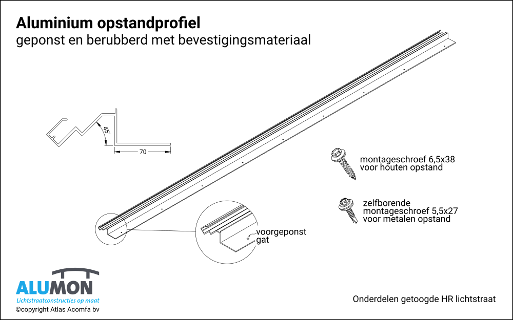 Alumon HR lichtstraat opstandprofiel