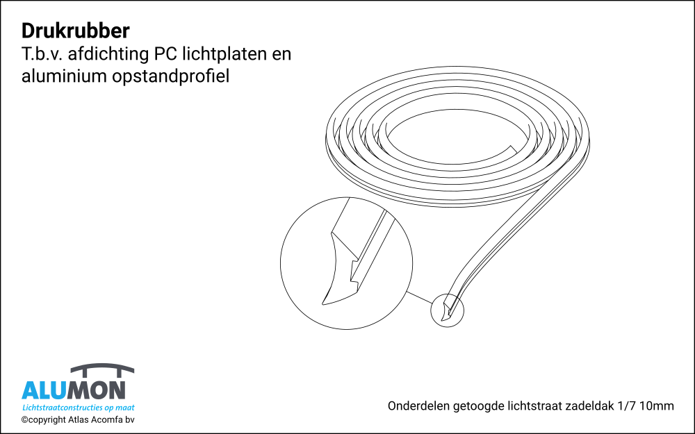 Alumon lichtstraat getoogd zadeldak drukrubber 1 7