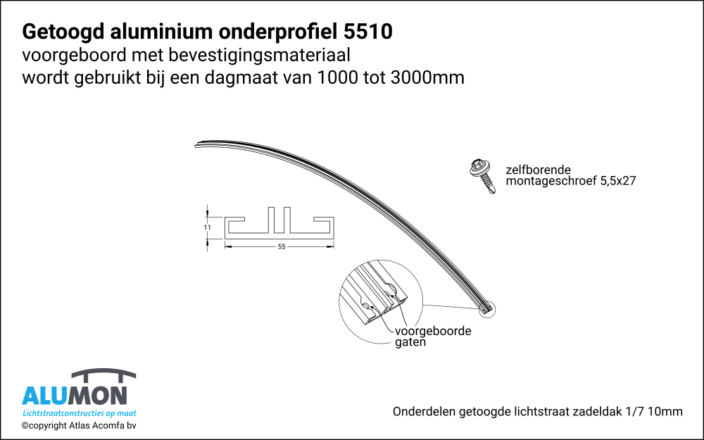 Alumon Lichtstraat Getoogd Zadeldak Onderprofiel 5510 1 7