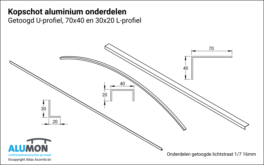 Alumon Lichtstraat Kopschot Onderdelen