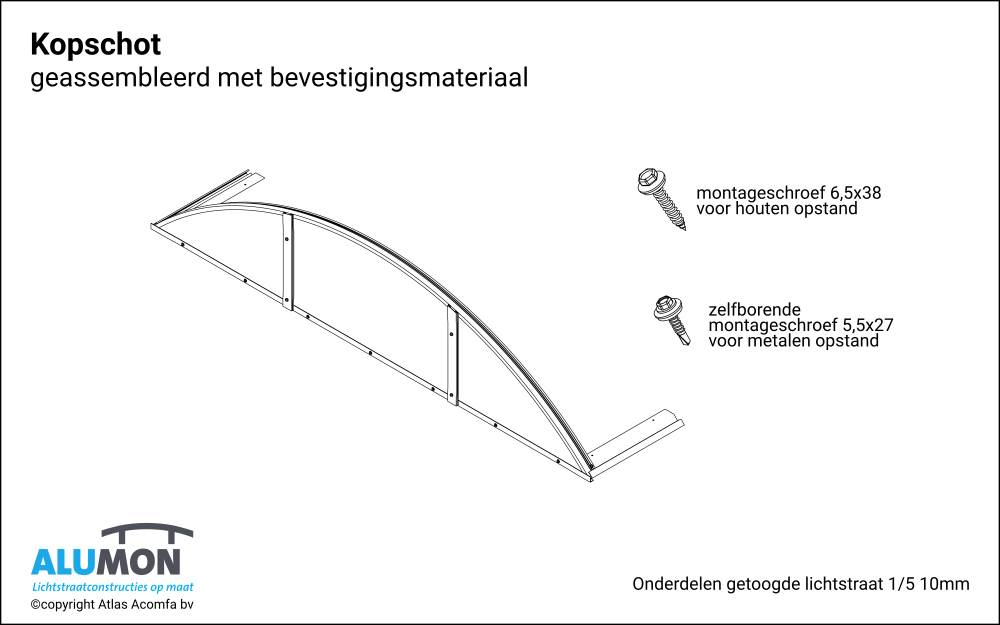 Alumon lichtstraat kopschot