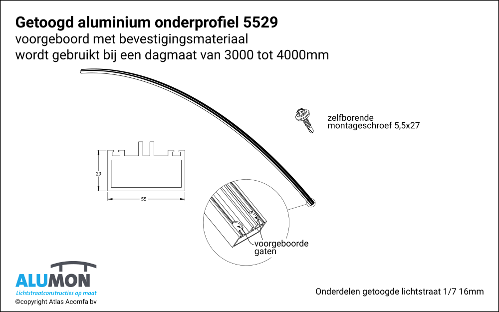 Alumon lichtstraat onderprofiel 5529 1