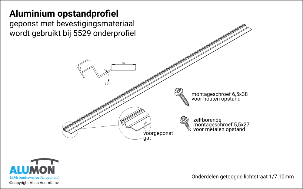 Alumon Lichtstraat Opstandprofielen 5529