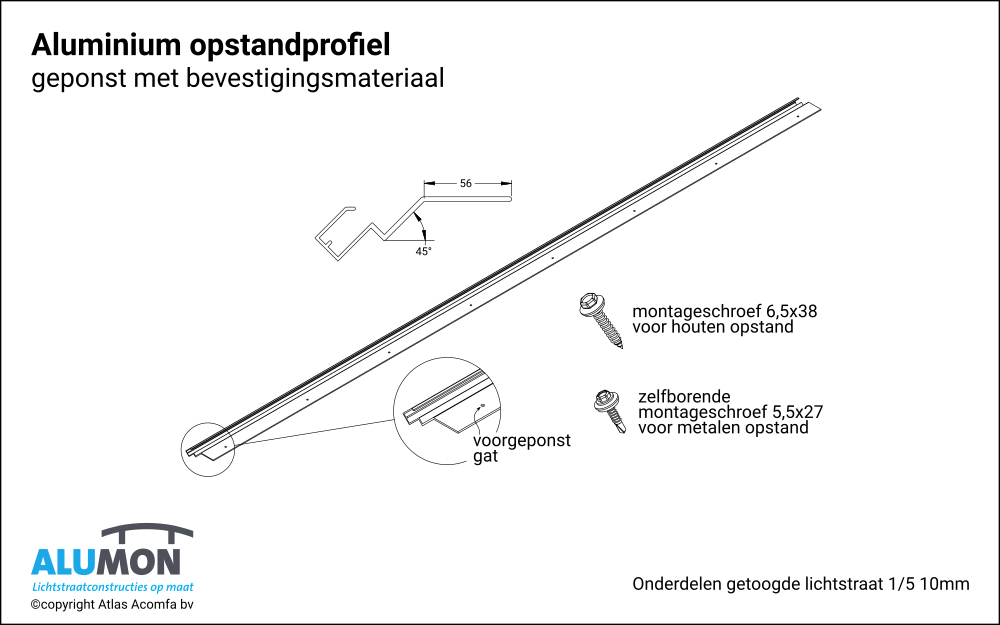 Alumon lichtstraat opstandprofielen