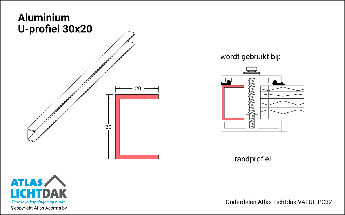 Uprofiel 32mm Atlas Lichtdak Value