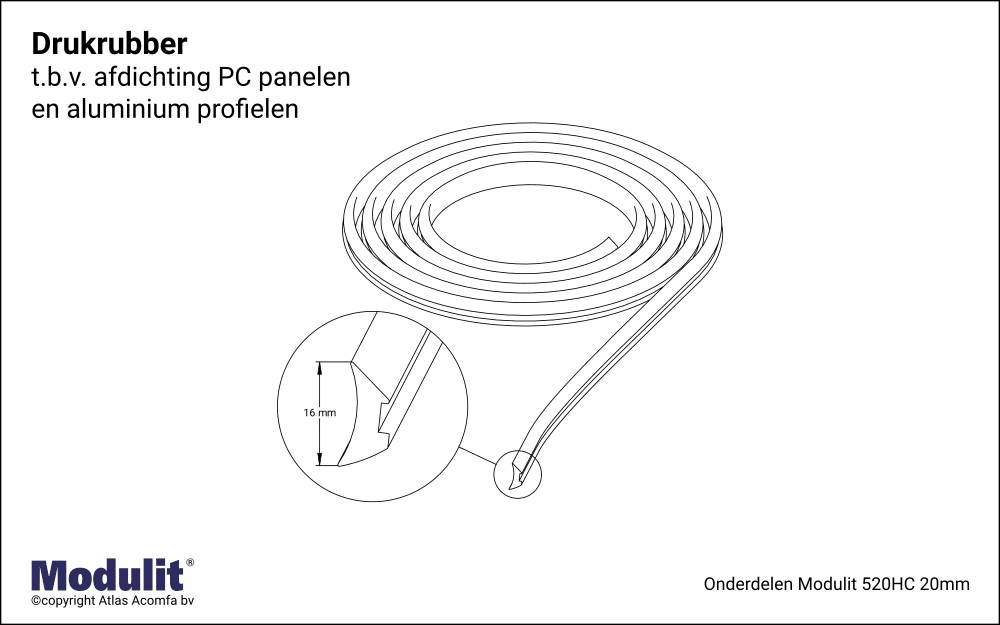 Modulit Drukrubber 20mm