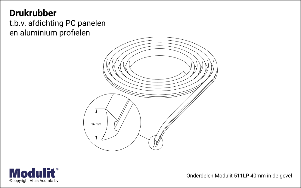 Modulit Drukrubber 40mm