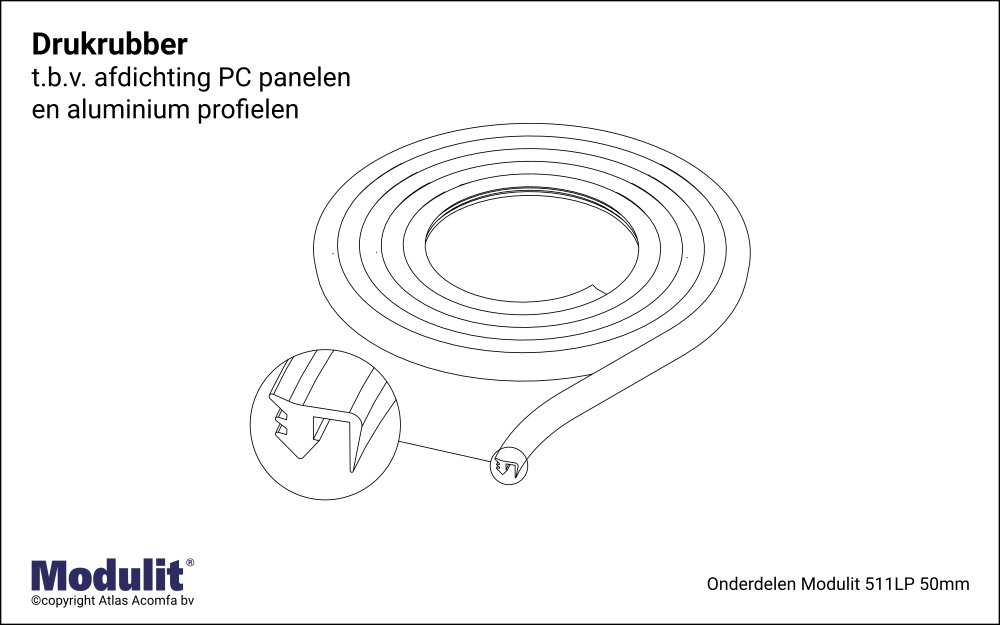 Modulit Drukrubber 50mm