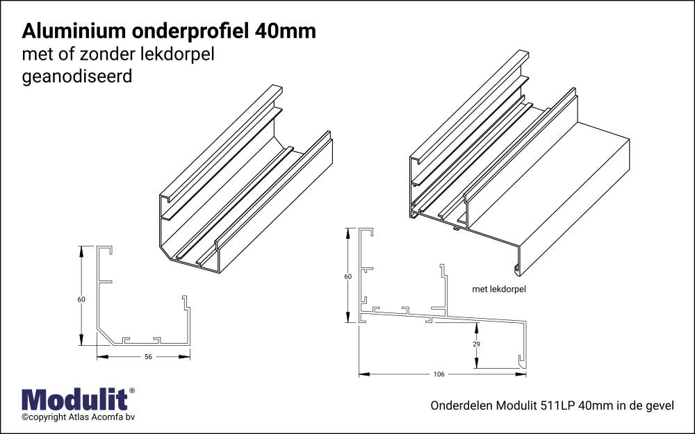 Modulit Onderprofiel 40mm