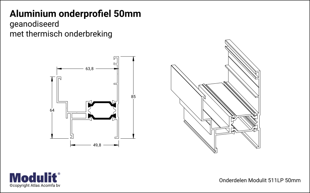 Modulit Onderprofiel ISO 50mm