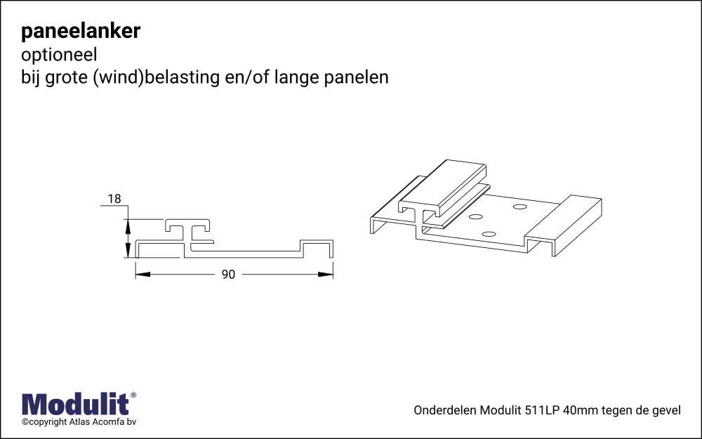 Modulit Paneelanker 40mm