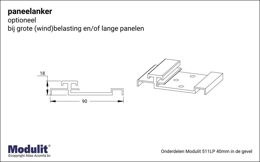 Modulit Paneelanker 40mm