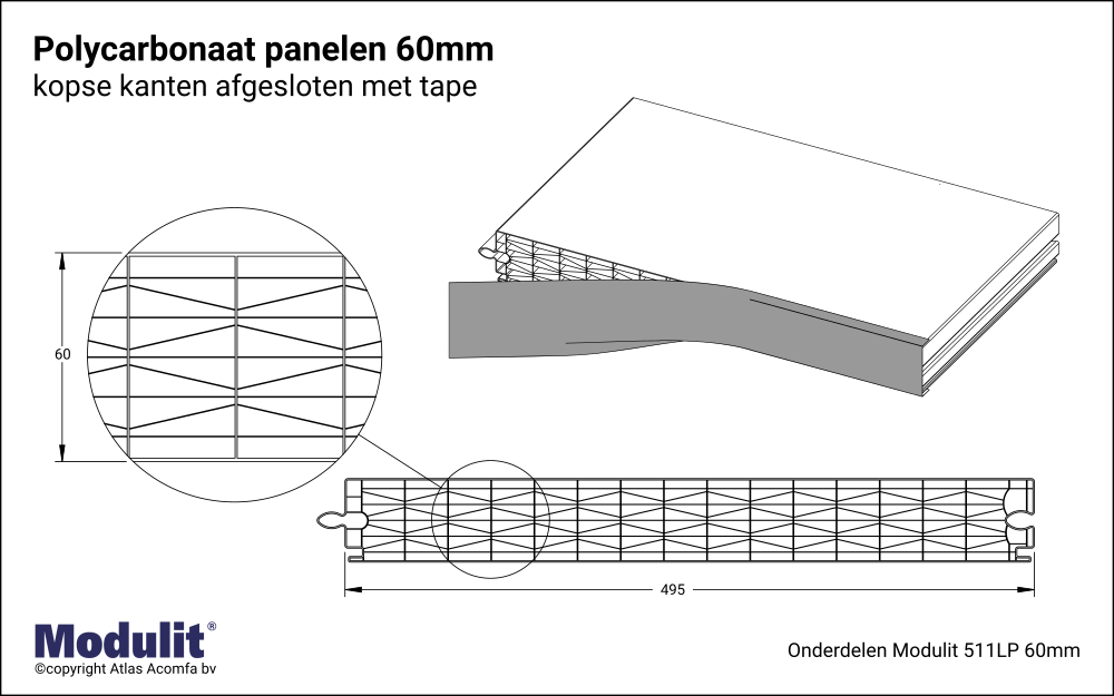 Modulit Polycarbonaat Panelen 60mm