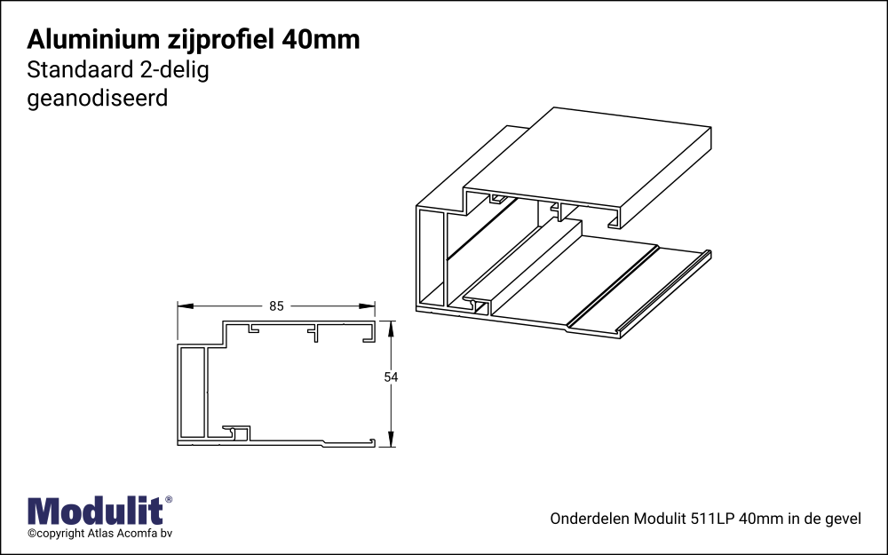 Modulit Zijprofiel 40mm