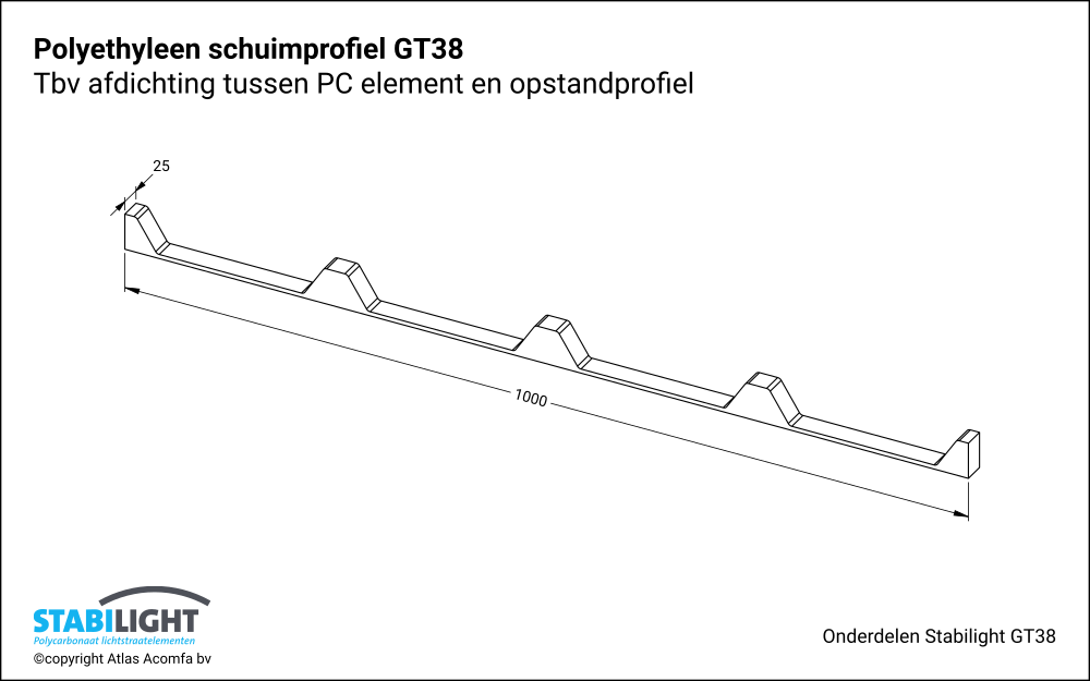 Stabilight GT38 Schuimprofiel