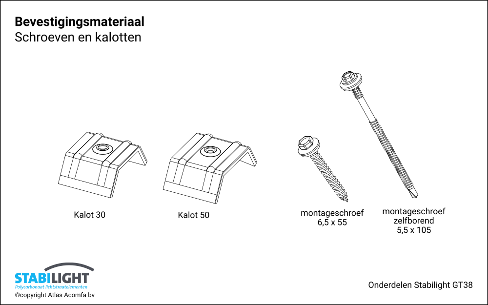 Stabilight GT38 bevestigingsmateriaal