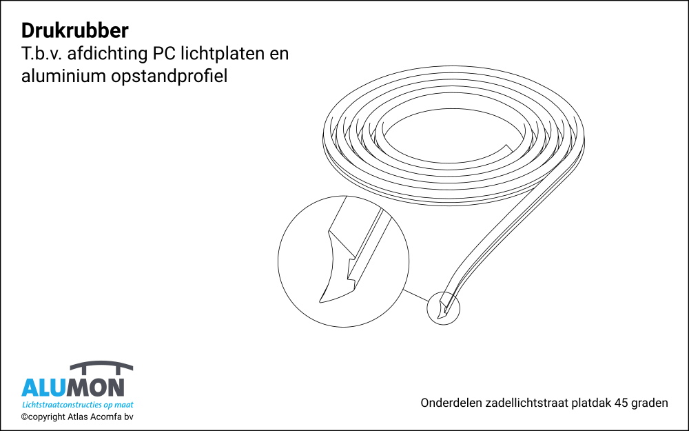 Alumon zadellichtstraat platdak drukrubber 1