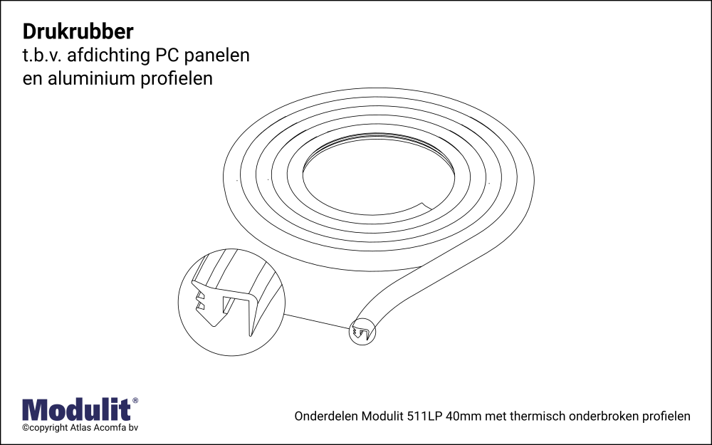 Modulit Drukrubber ISO 40mm