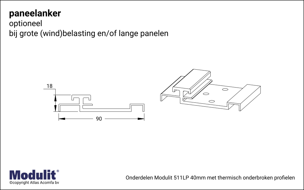 Modulit Paneelanker ISO 40mm
